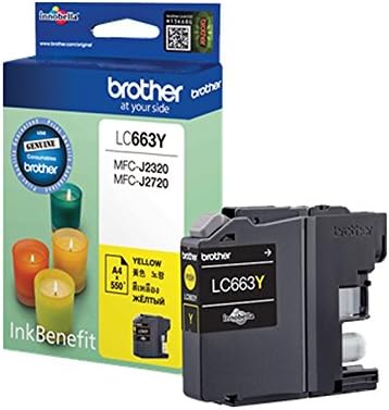 Brother LC663Y Original Ink Cartridge Compatible with MFC Series, 550 Pages, Yellow