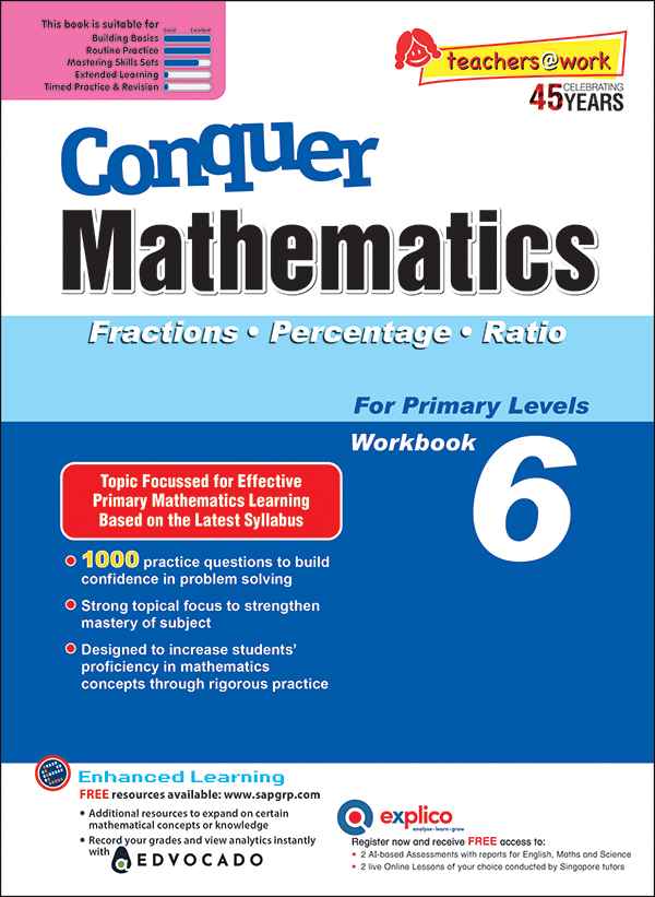 Ration Math Book Conquer Mathematics Fractions . Percentage . Ratio Workbook 6 – Popular ...