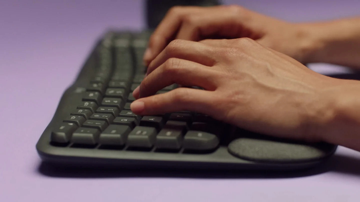 Logitech Wave Keys Wireless Ergonomic Keyboard (Graphite)