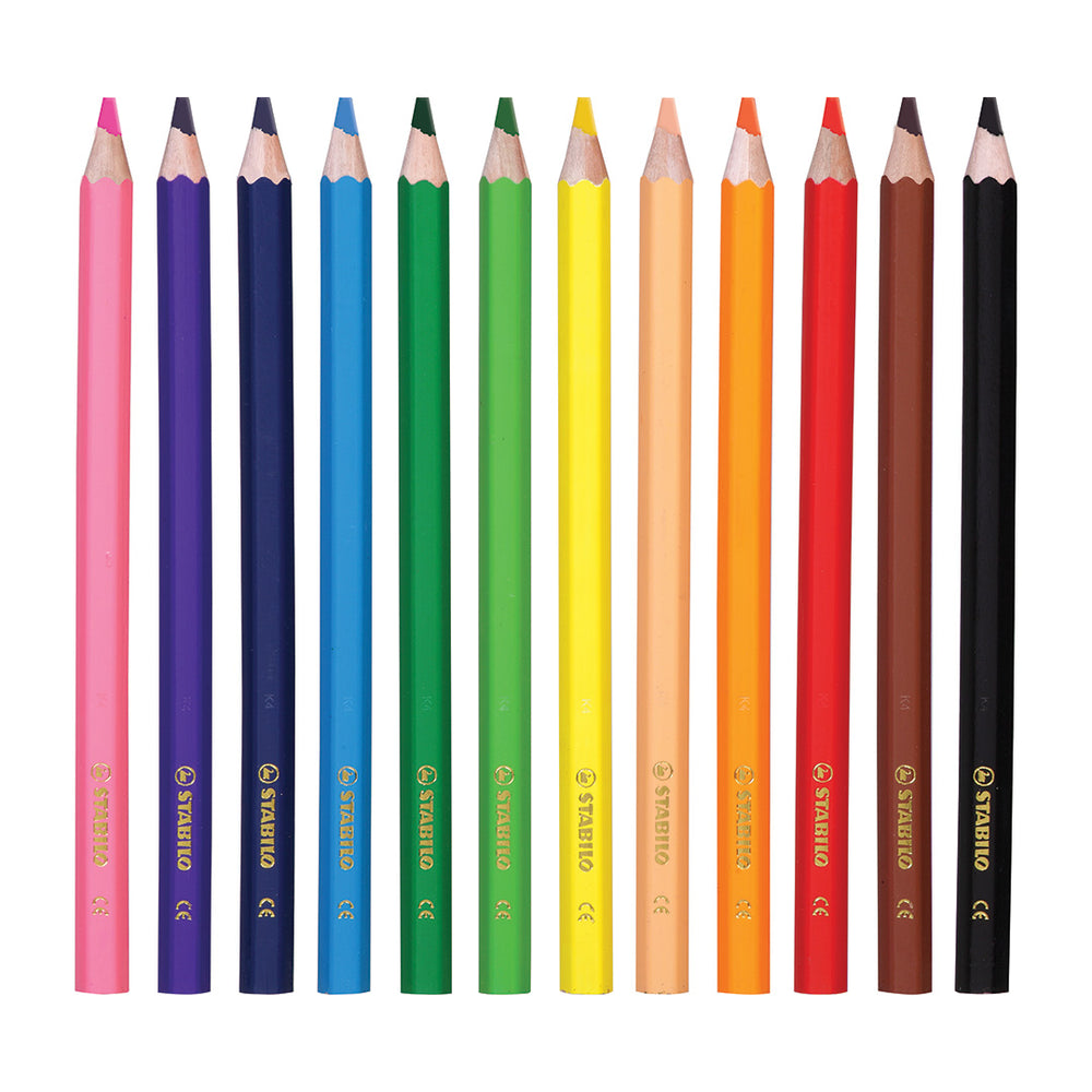 STABILO SWANS JUMBO COLOURED PENCILS - 24 COLOURS