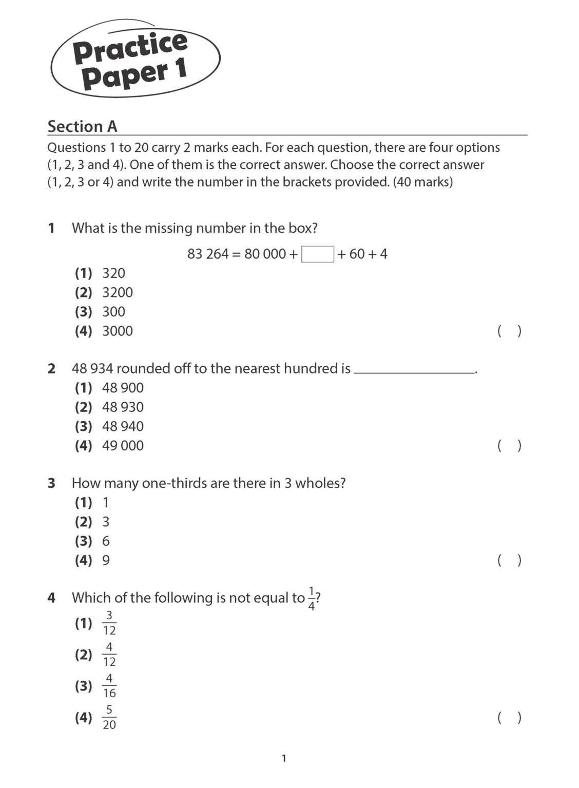 Primary 4 Mathematics Practice Papers (Second Edition)