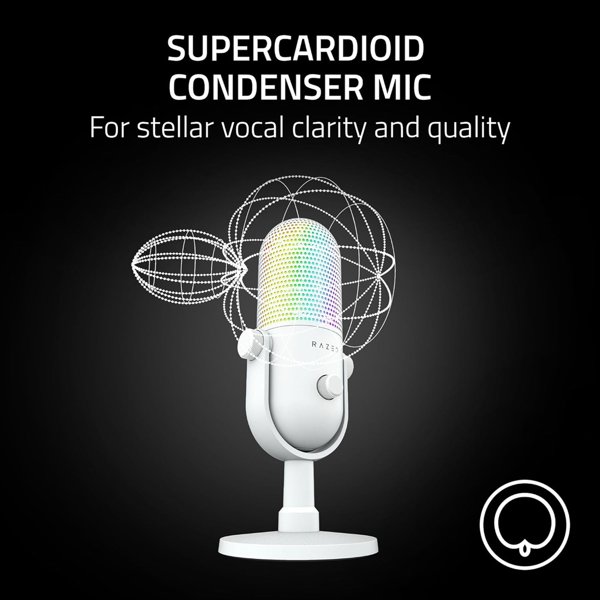 Razer Seiren V3 Chroma RGB USB Mic White Edition