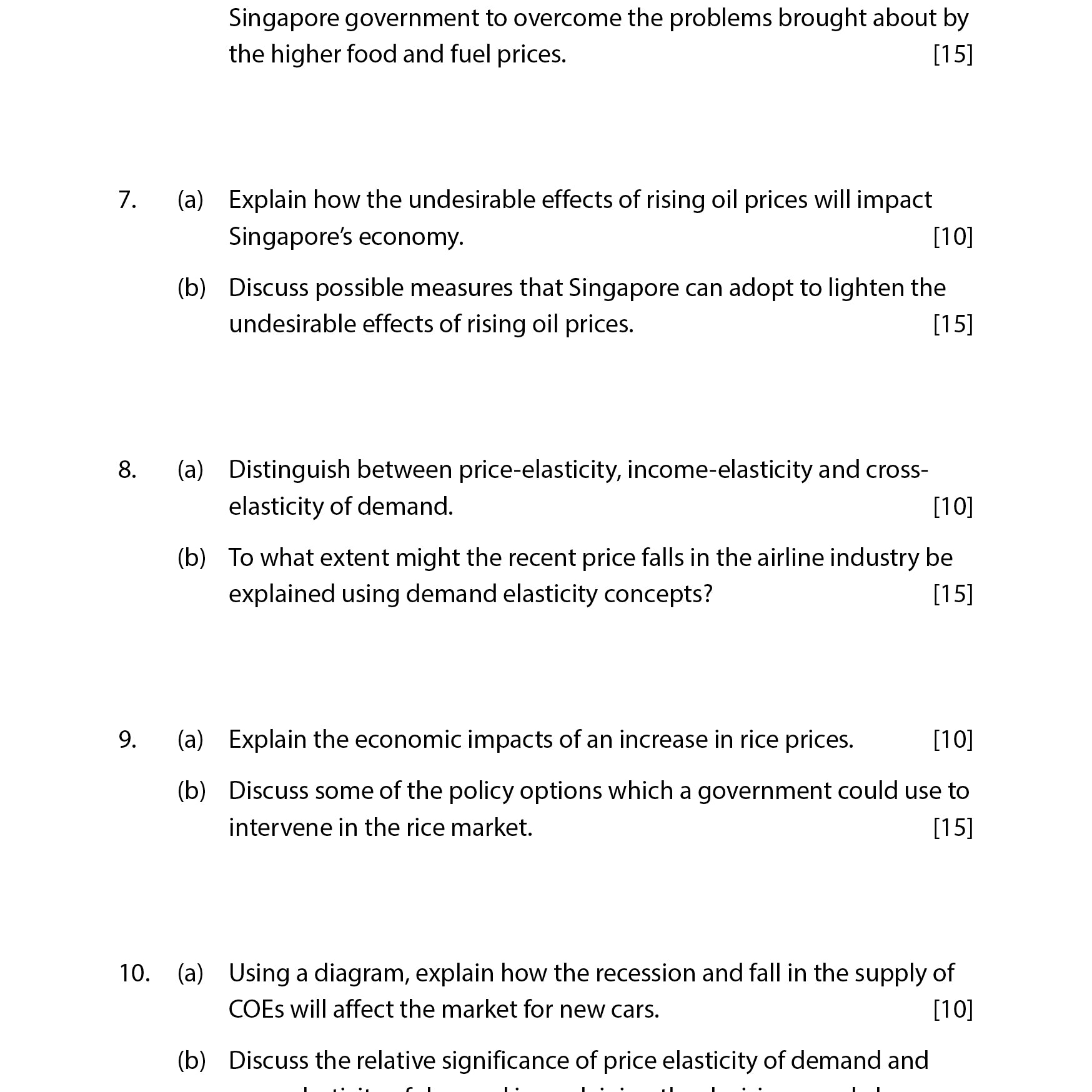 AL ECONOMICS ESSAY QUESTION FOR PRACTICE