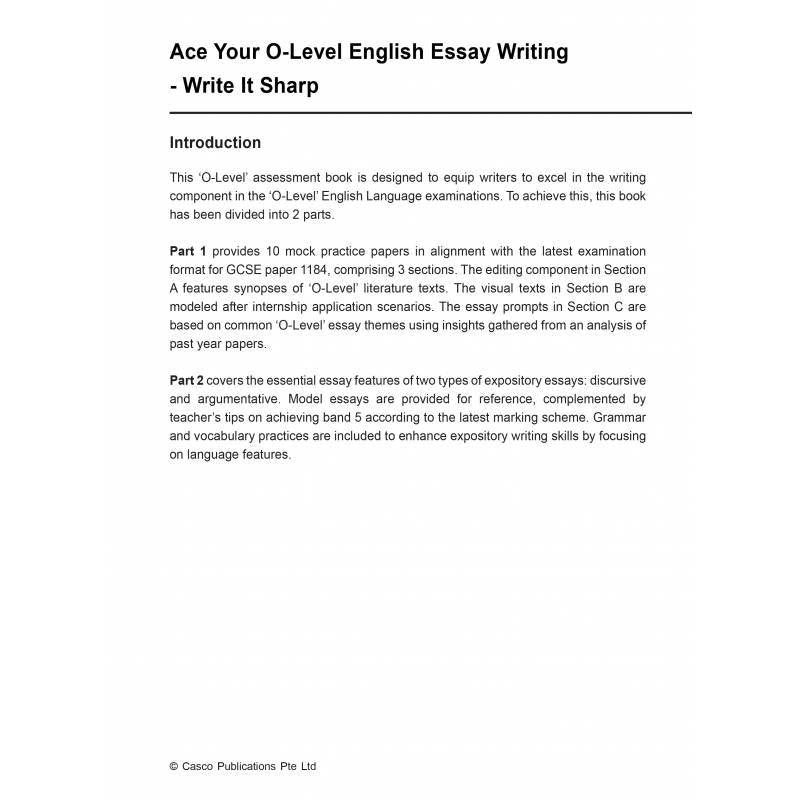 Ace your O-Level English Essay Writing - Write it Sharp