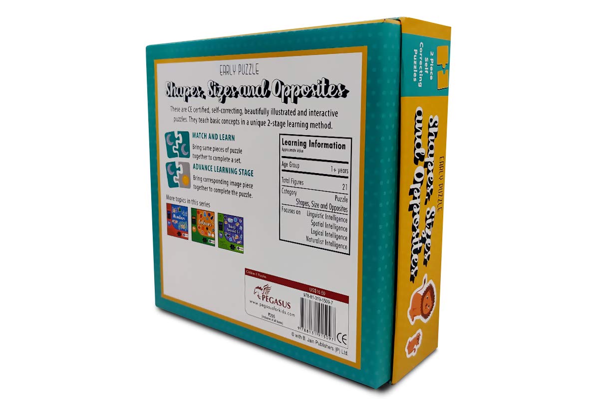 POPCORN GAMES AND PUZZLES SHAPES, SIZES AND OPPOSITES 21 PUZZLES IN A BOX