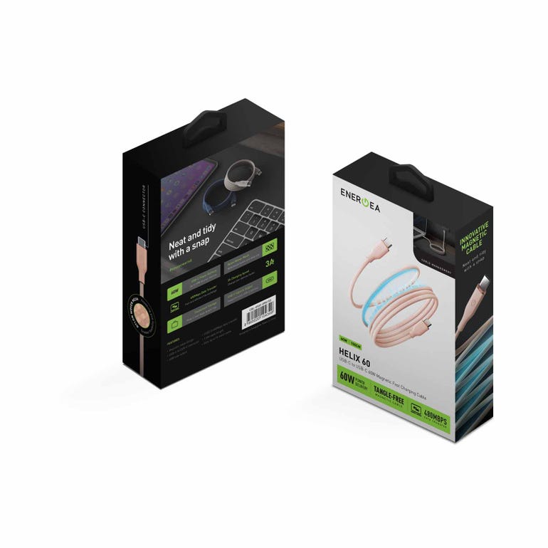 Energea HELIX 60 USB-C Magnetic Cable 60W 1.5m - Pink