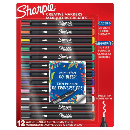 SHARPIE ARCYLIC BULLET MARKER 12COL SET