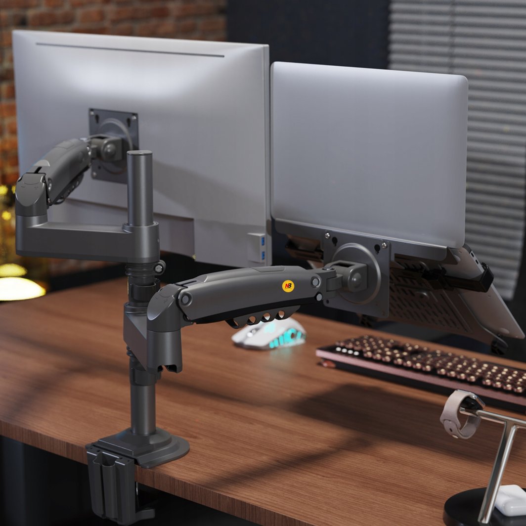 North Bayou H180-FP Monitor Arm - Grey