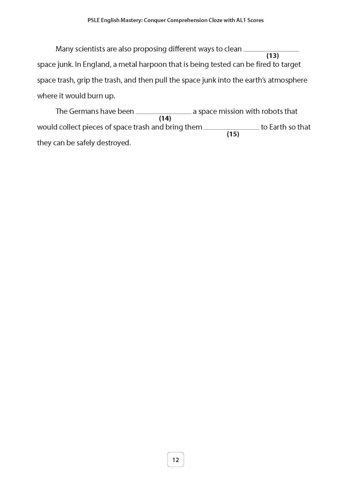 PSLE English Mastery: Conquer Comprehension Cloze with AL1 Scores