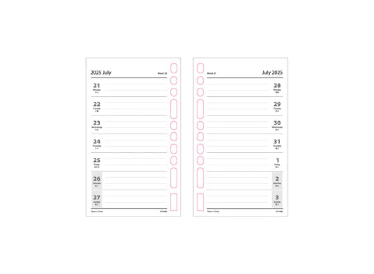 R'fillae 4086 A5/a6/a7 Weekly Planner Diary Refill