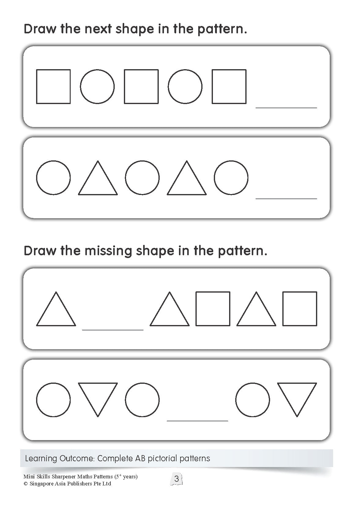 K1 - Mini Skills Sharpener MATHS PATTERNS (5+ Years)