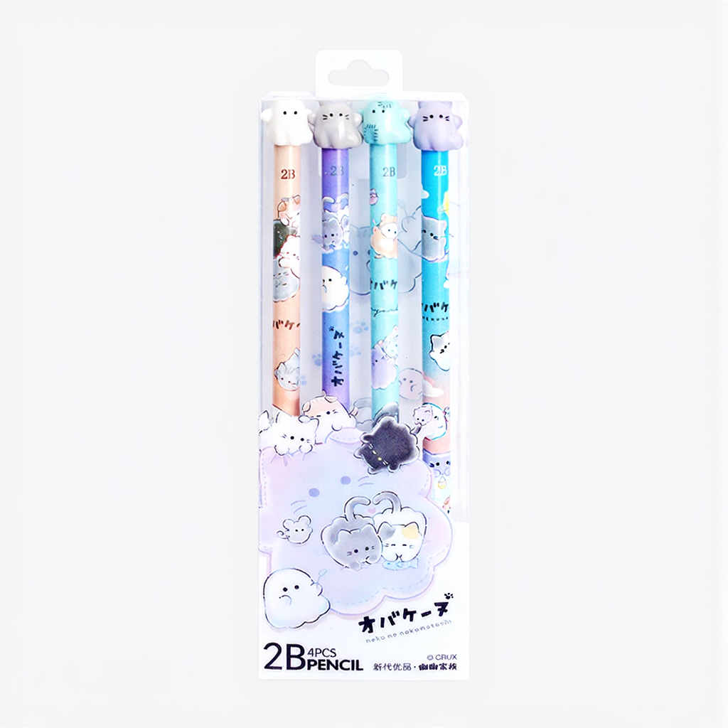 Obakenu 2B Pencil with Cap 4's Set