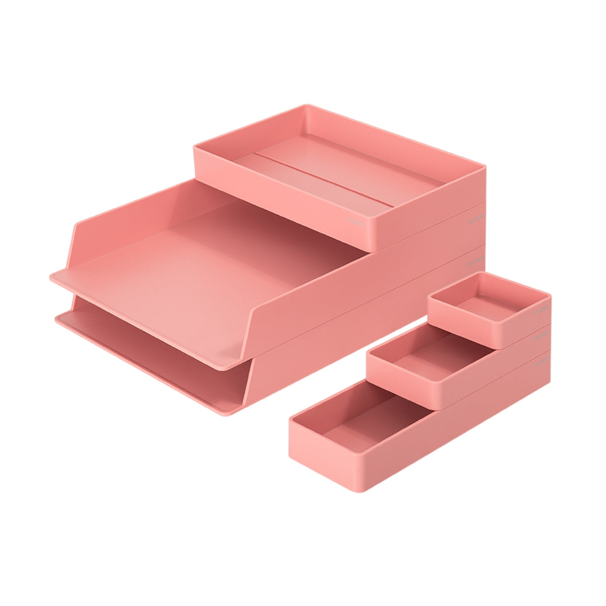DELI NUSIGN DESK ORGANIZER 6'S SET LIGHT RED ENS001