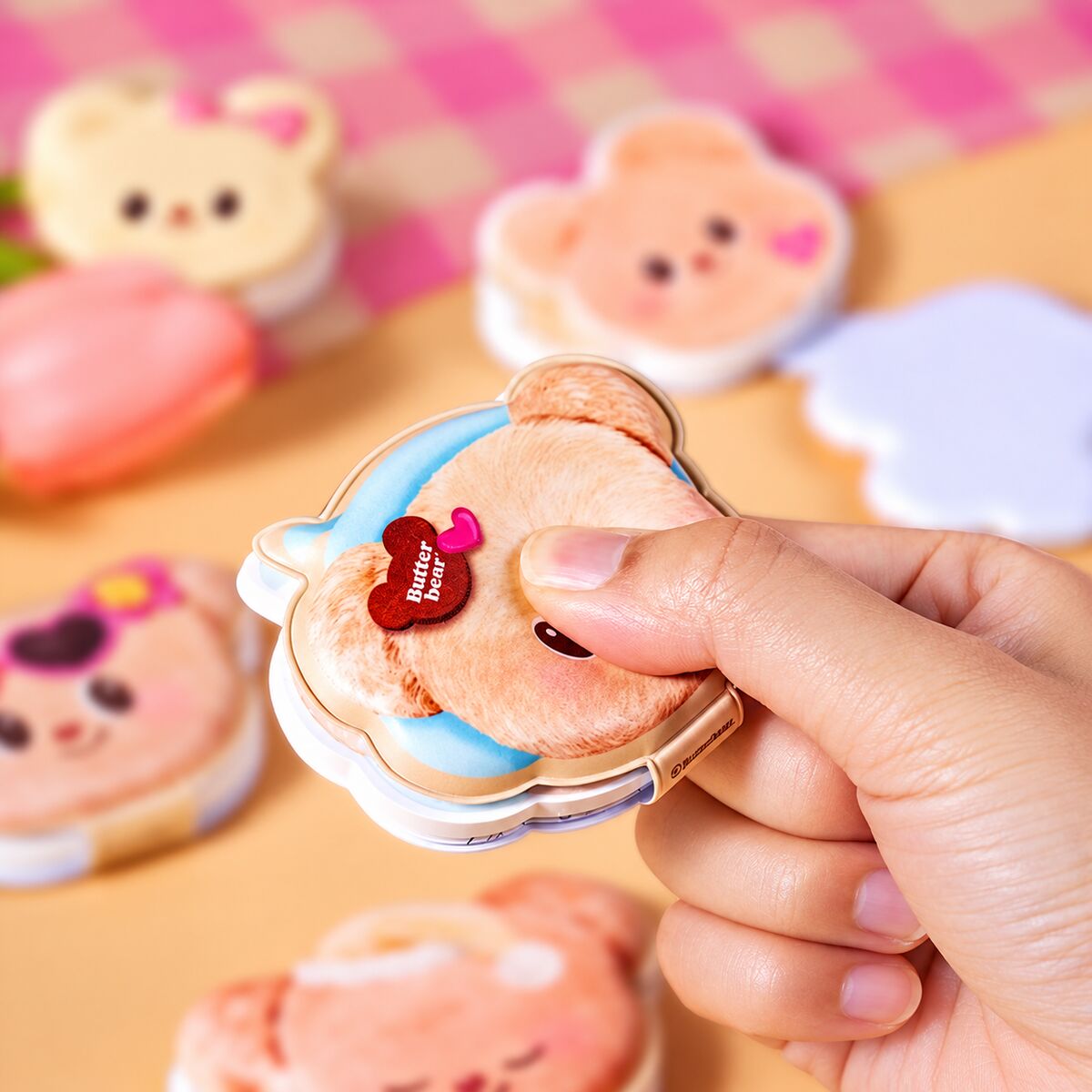  Deli Butter Bear Stress Squeezy Sticky Notes - 4 Assorted Designs 