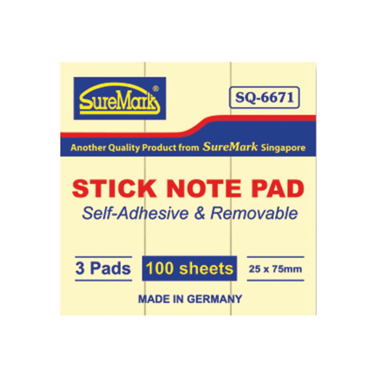 Stick Note Pad (brilliant) 25x75mm  