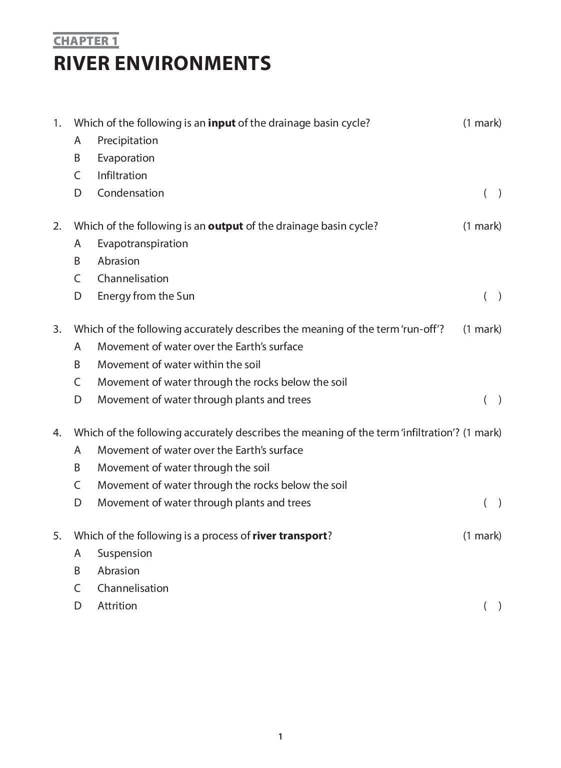 IGCSE Guide Geography Workbook 1 – Physical Geography Year 10 & 11