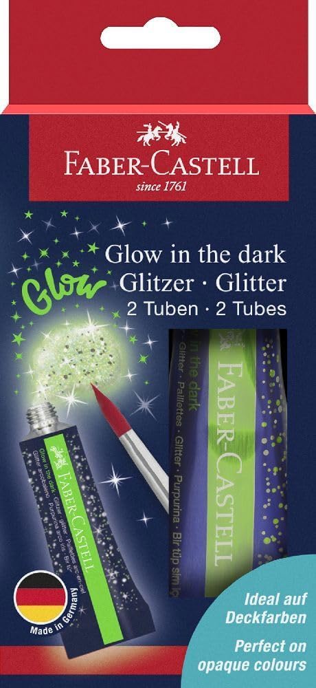 Faber-Castell Glitter Glow In Dark 2 x 12ml-125092