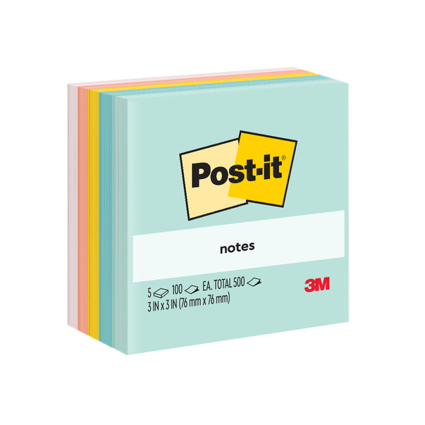 Post-it® 654-5ap Beachside Cafe Colours, 3x3"