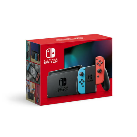 Nintendo Switch with Neon Blue and Neon Red Joy-Con