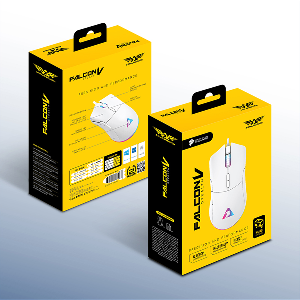 Armaggeddon Falcon V Stealth Gaming Mouse - White