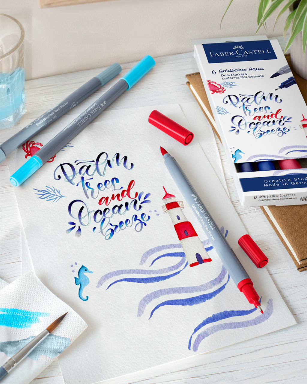 Faber-Castell Goldfaber Aqua Dual Marker, Wallet of 6 Seaside-164519