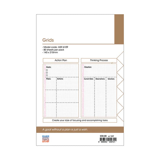 R'fillae Grids Organiser Planner Refill