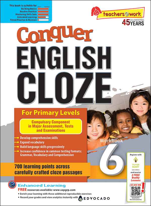 Primary 6 Conquer ENGLISH CLOZE Workbook 6-7th Edition