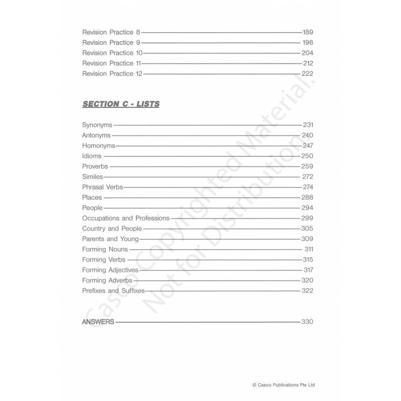 Secondary 1 English Vocabulary