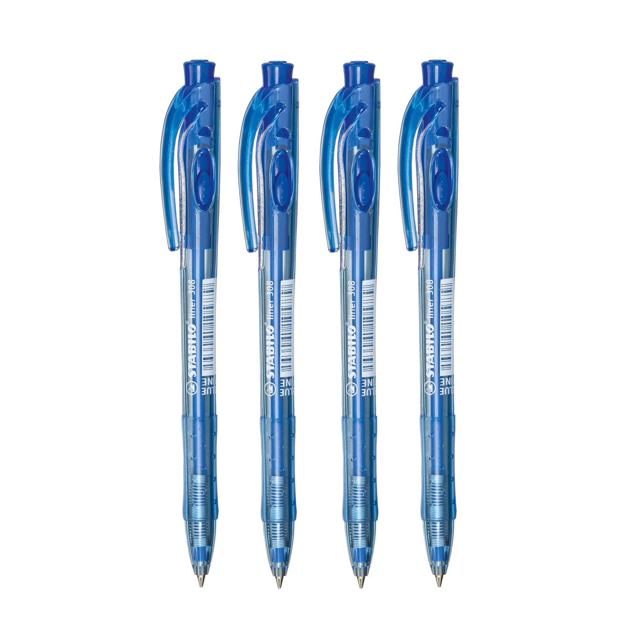 STABILO 308 Retractable Ballpoint Pen VALUE PACK - 4 PCS