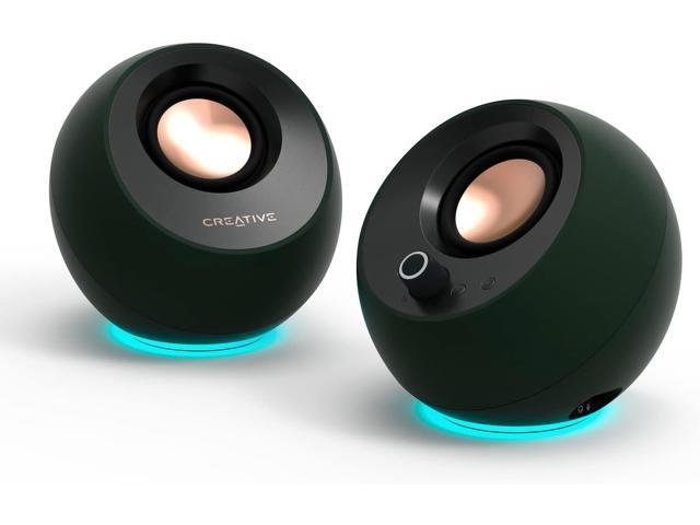 Creative Labs Pebble Pro V3 Minimalistic 2.0 USB-C Speaker System with Bluetooth 5.0 - Black/Green