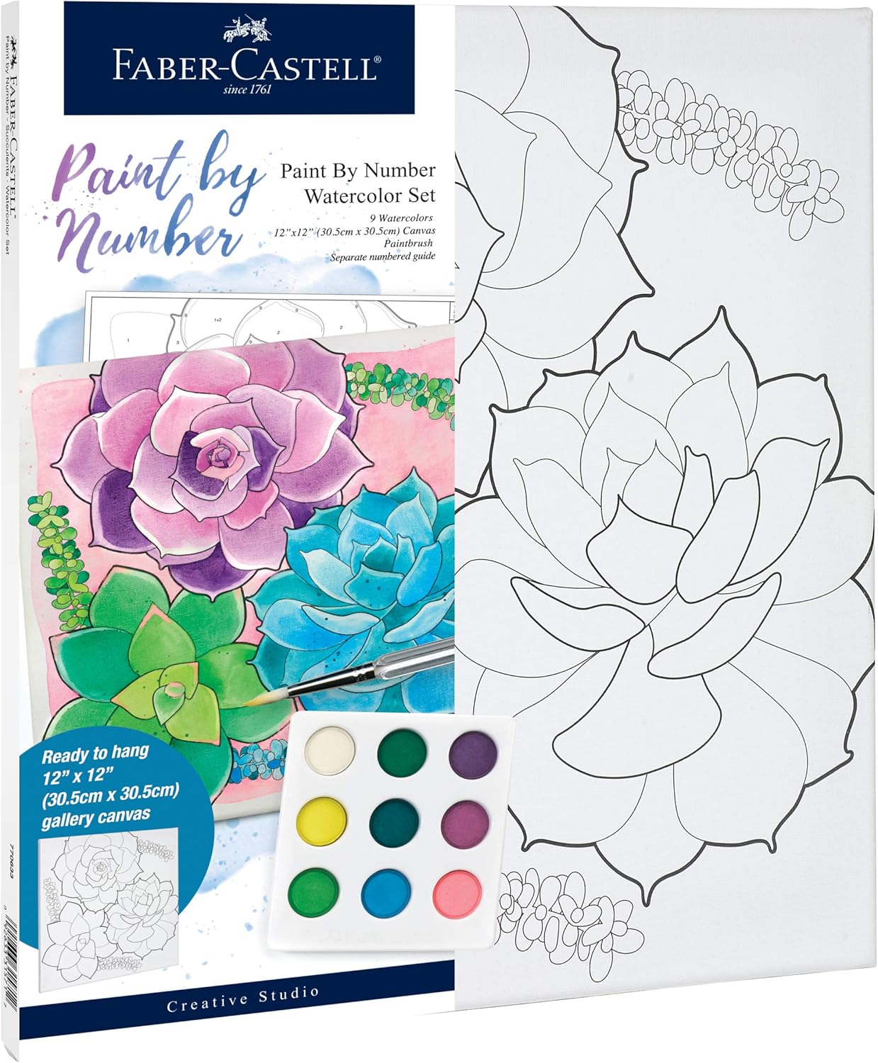 Faber-Castell Watercolour Paint by Number, Succulents-770633