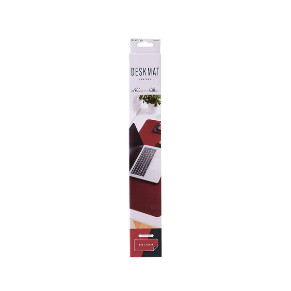  ELECOM Desk Mat Mouse Compatible Soft Leather Reversible Mat Large Mouse Pad 900×430×1.7mm Black × Red