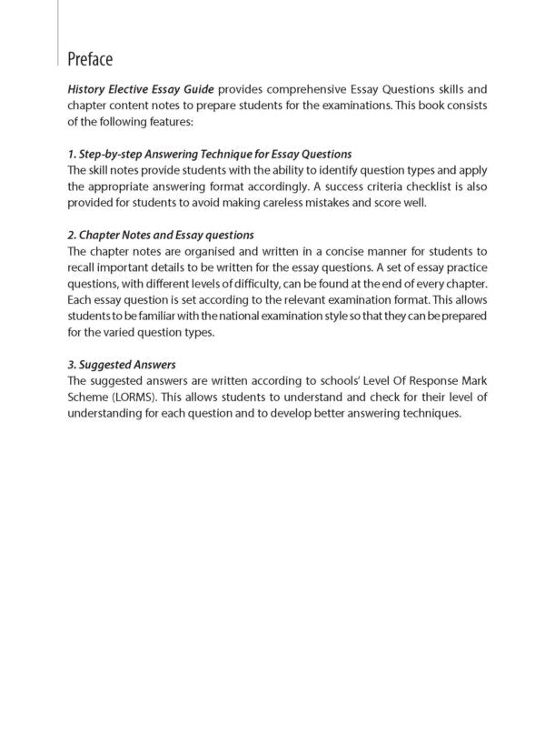 History Elective Essay Guide Secondary 4