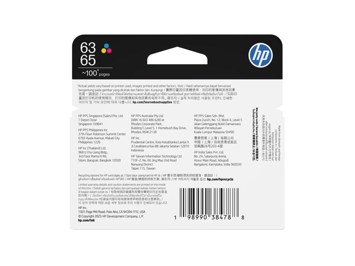 HP 63/65 Tri-color Original Ink Cartridge