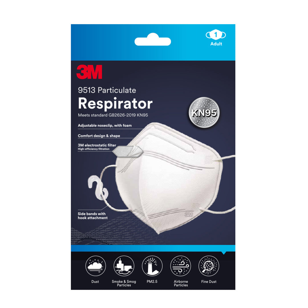 3M™ 9513 1PC KN95 Particulate Respirator, Disposable