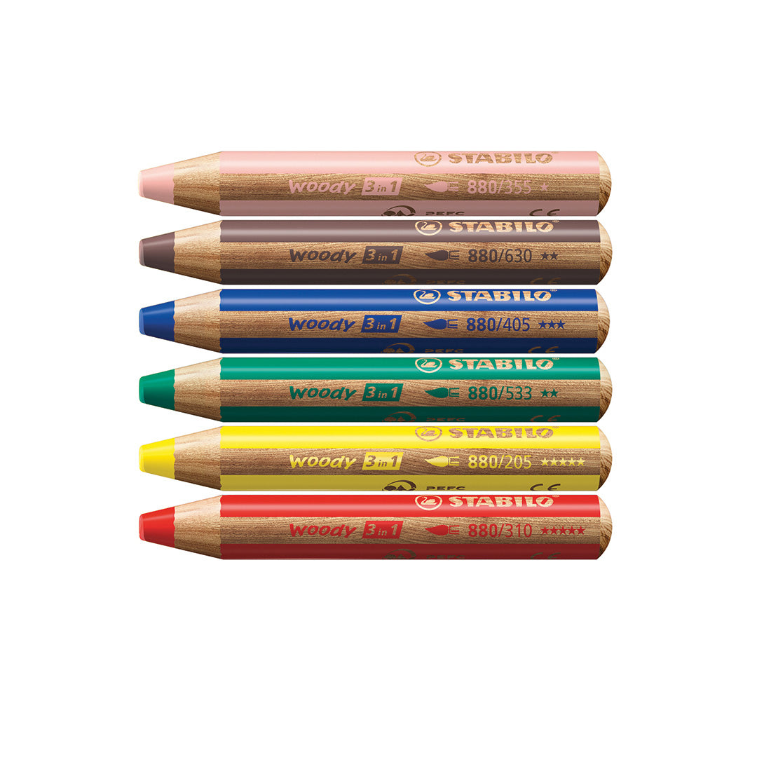 STABILO Woody 3-in-1 6's 8806-2