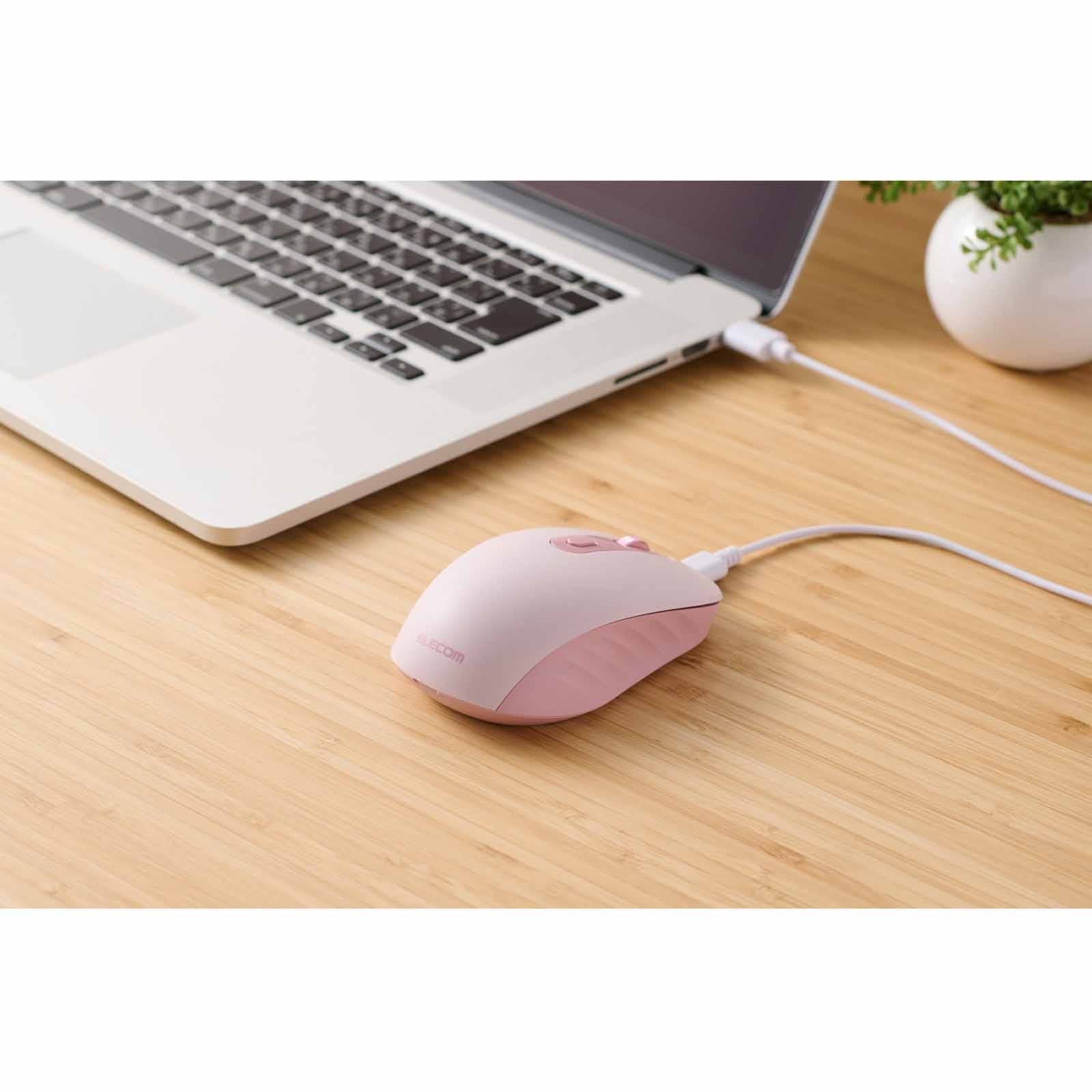 Elecom M-MY35MBSPN-G 6-Button Silent Mouse – Dual-Mode BT/Wireless, Rechargeable - Pink