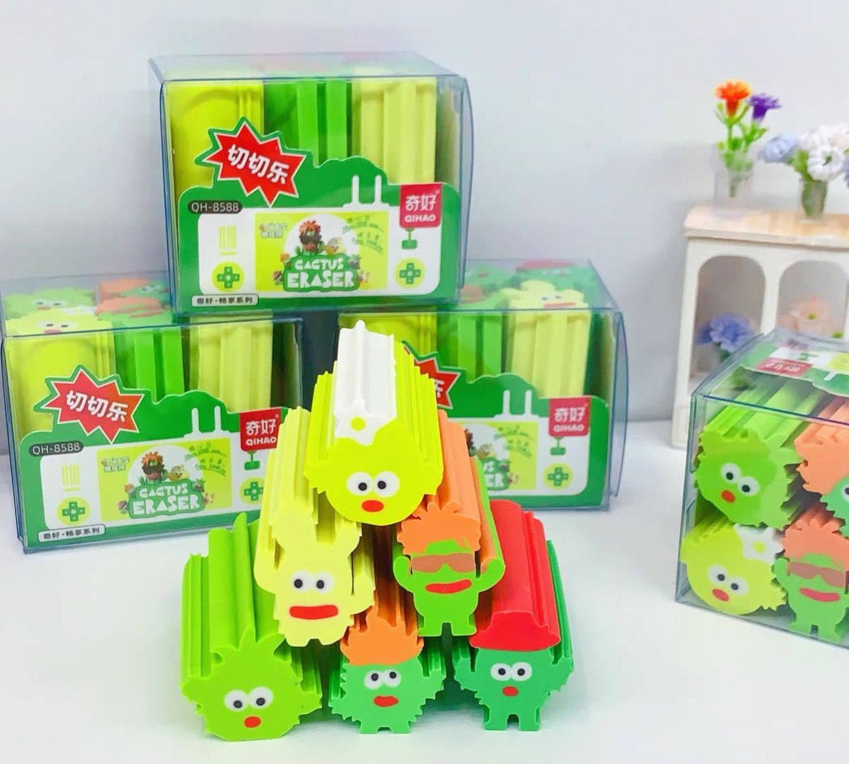  Cactus Eraser Set – 6pcs Set 