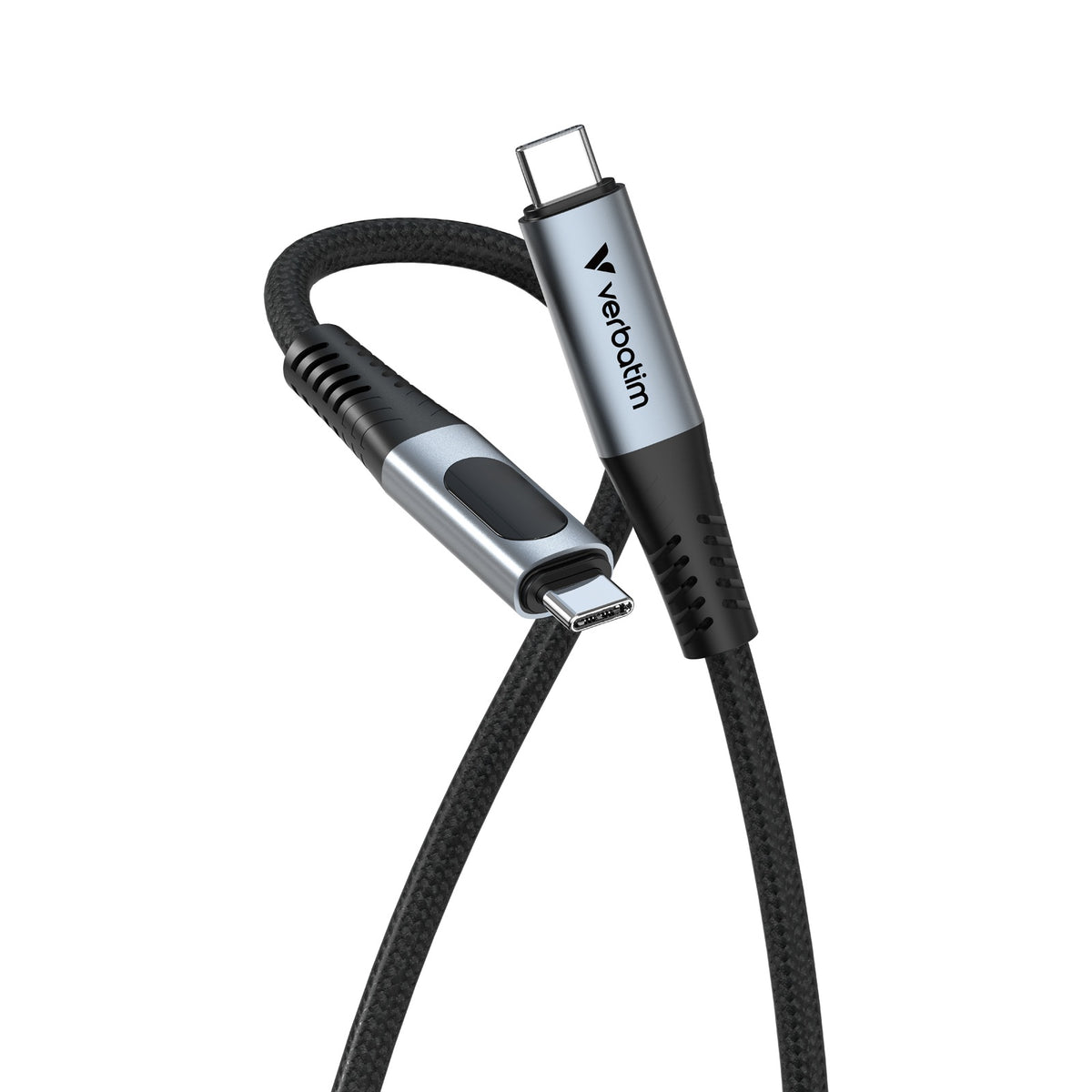 Verbatim Sync & Charge Cable 100W USB-C to USB-C with LED Display (SCC2-CCD100) Black