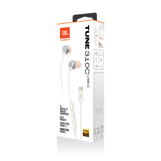 JBL Tune 310C USB-C Earphone - White