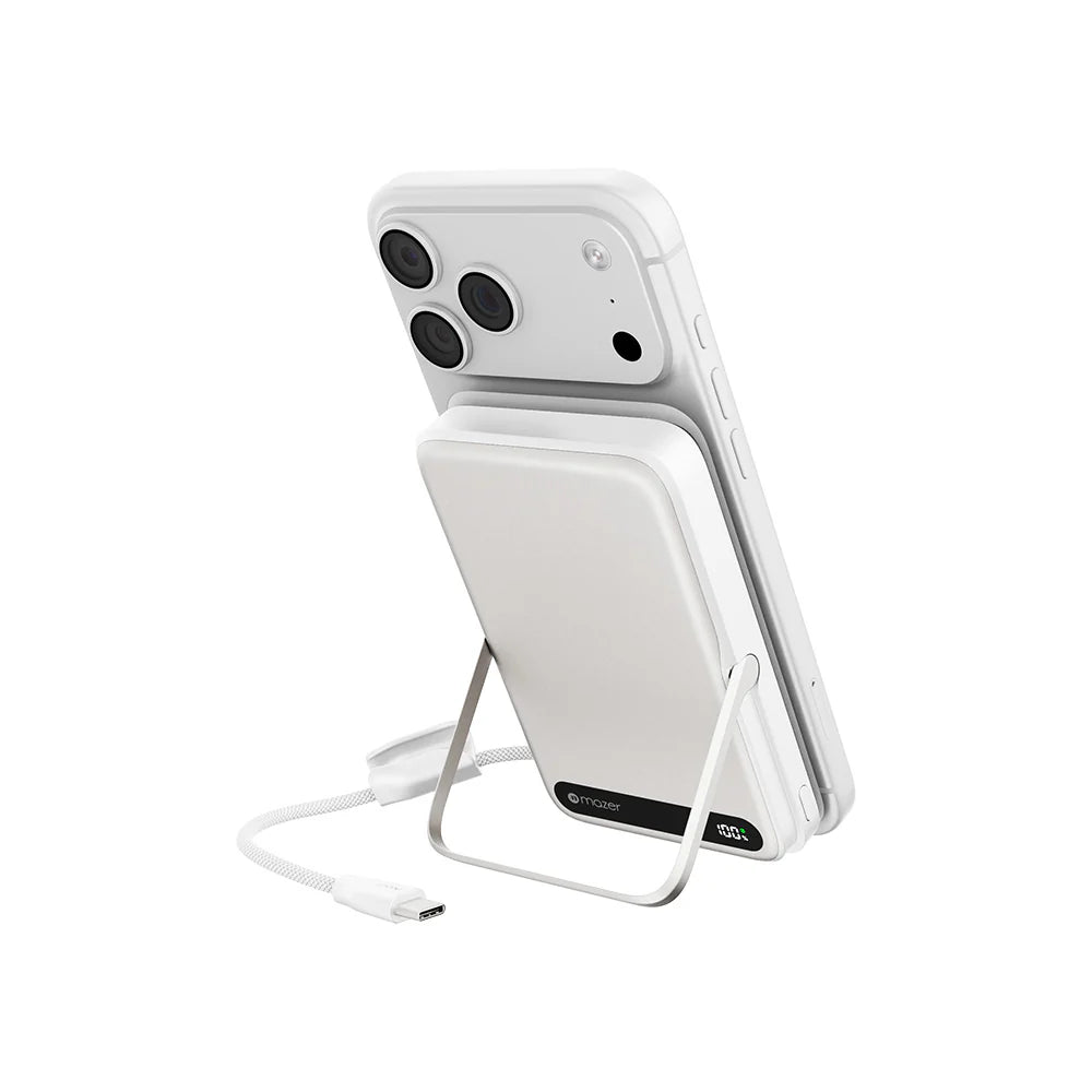 Mazer M-MagLink19-SV 10kmAh PD27W CCC Power Bank with Built-in Stand and Cable