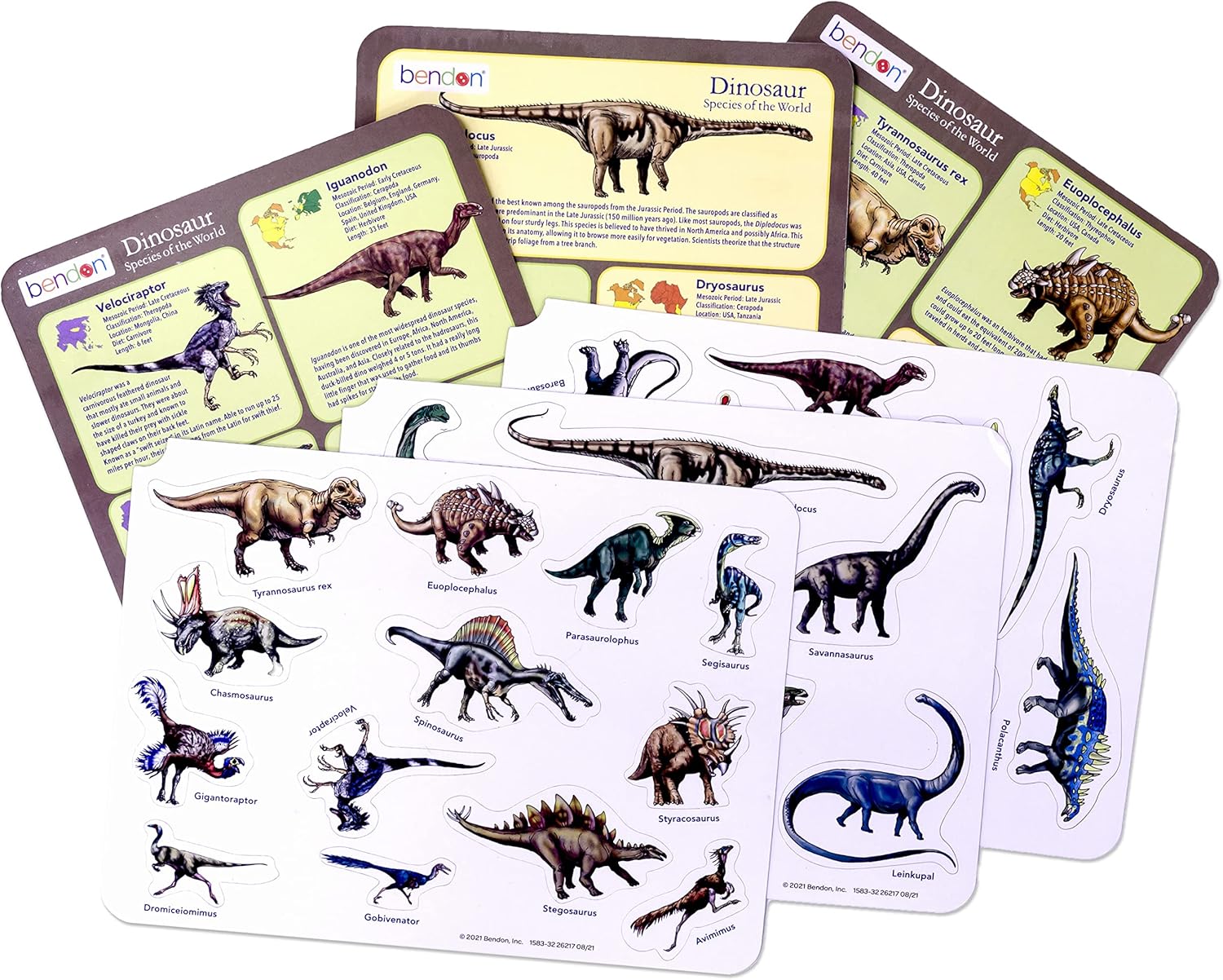 BENDON DINOSAUR SPECIES OF THE WORLD MAGNETIC LEARNING ACTIVITY