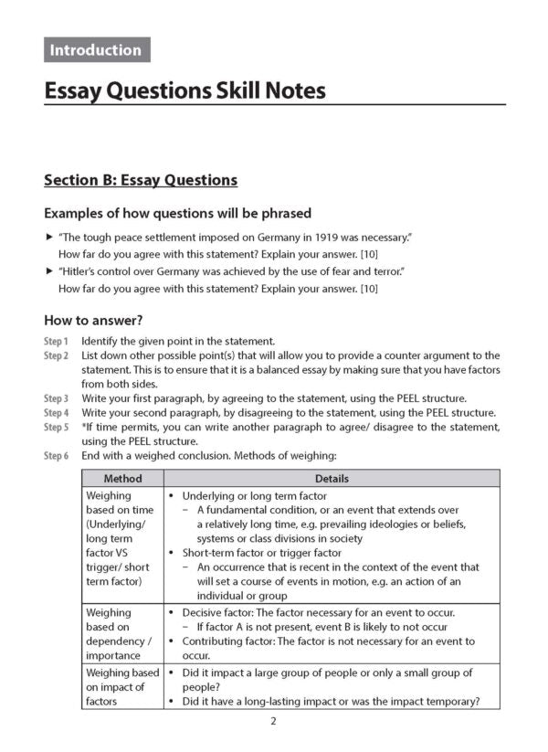 Secondary 3 History Elective Essay Guide