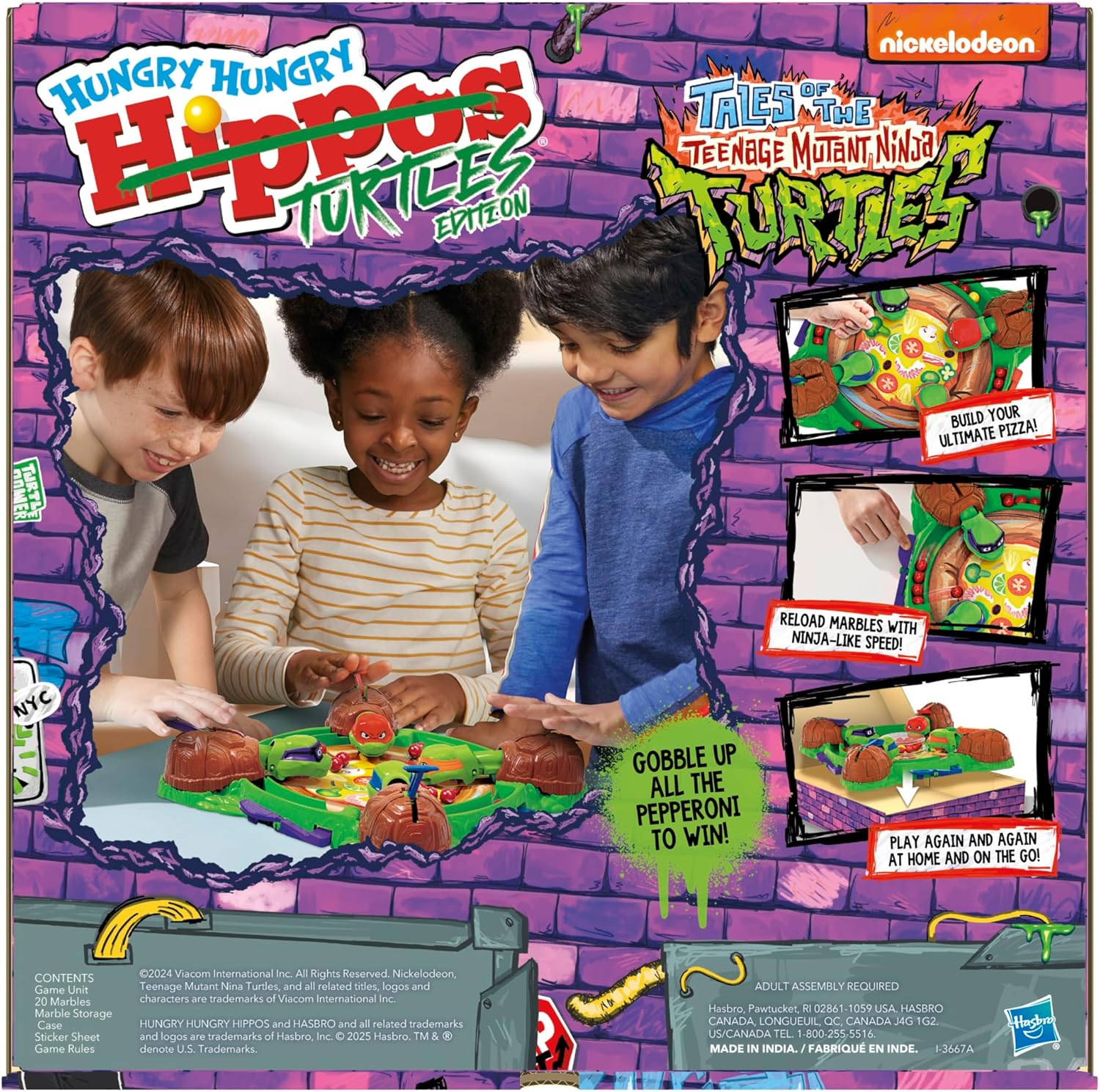 HASBRO HUNGRY HUNGRY HIPPOS TEENAGE MUTANT NINJA TURTLES EDITION GAME