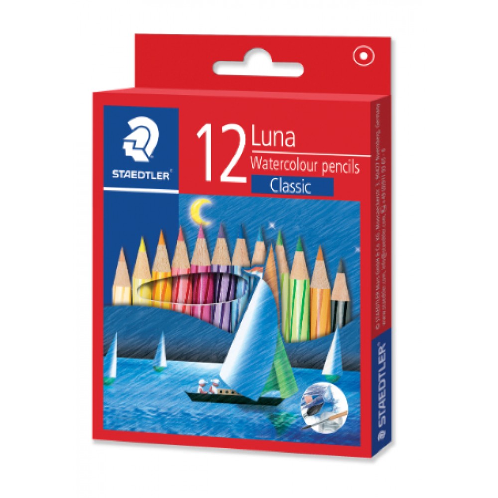 STAEDTLER LUNA WATERCOLOUR PENCILS - 12 SHORT
