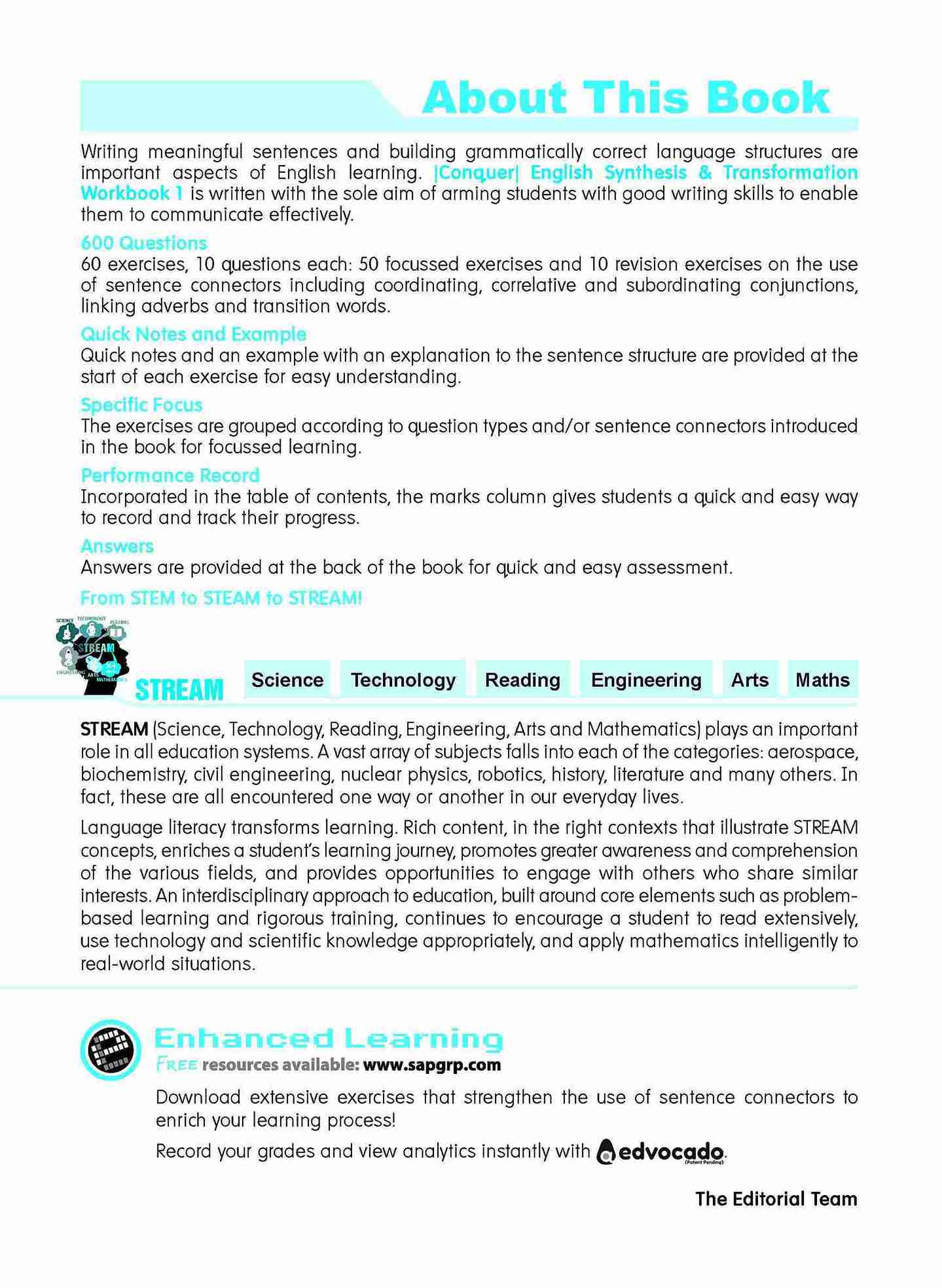 Primary 1 Conquer English Synthesis & Transformation Workbook 1-6th Edition