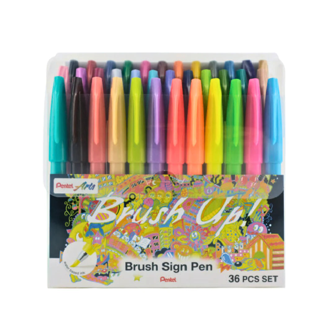 Pentel Brush Sign Pen - All 36 Colors (SES15C-36ST1/S)