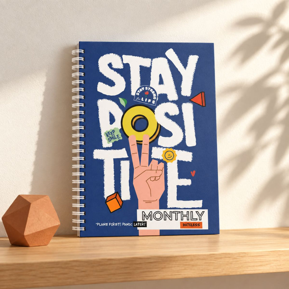 Undated Planner Notebook'26  A5 - Stay Positive 
