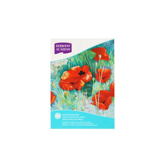 Derwent Academy Drawing Pad A4 Portrait 50 Sheets