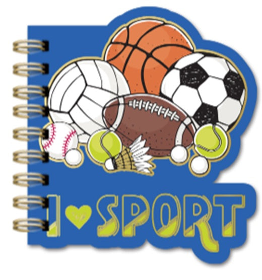 Assorted A6 Spiral Notebook 60S - Sport Design